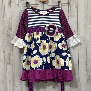 Baxter &‎ Beatrice Girls Dress 3T Toddler Floral Tie Waist Party Easter Church